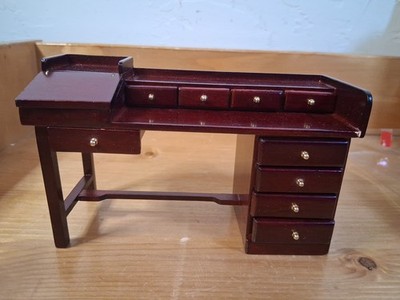 Vtg NEW Town Square Miniatures Dollhouse Furniture Writing Desk Secretary 3x6''