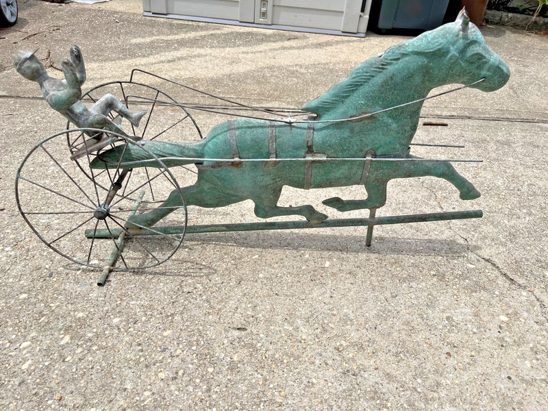 Antique Horse And Carriage Copper weathervane