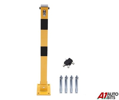 Gelbe PKW Parkplatzsicherung Poller Einfahrt Sicherheit Pfosten klappbar 620 mm