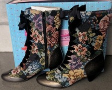 POETIC LICENSE ANTHROPOLOGIE Lady Victoria Lace Up Boots Size 37 / 6.5 In Box