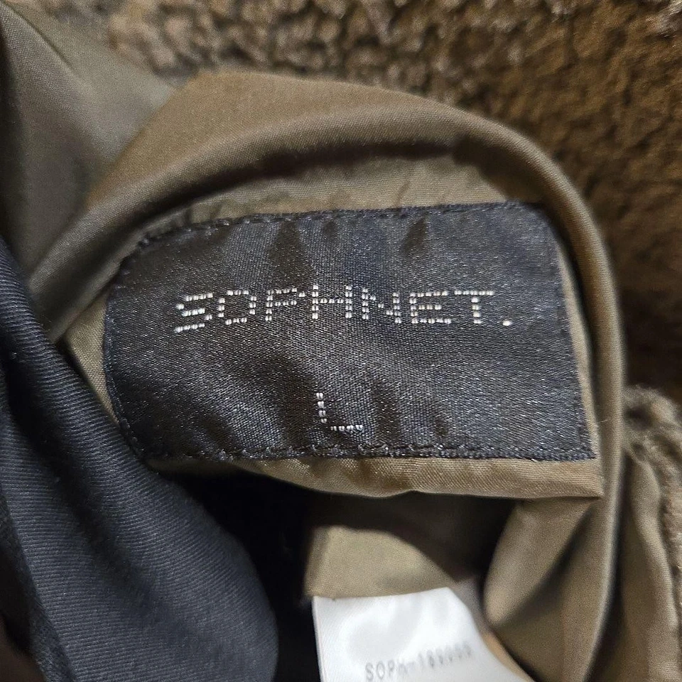 Sofnet Reversible Quilted Boa Blouson Khaki L Used Warm 18AW - Image 2 of 3