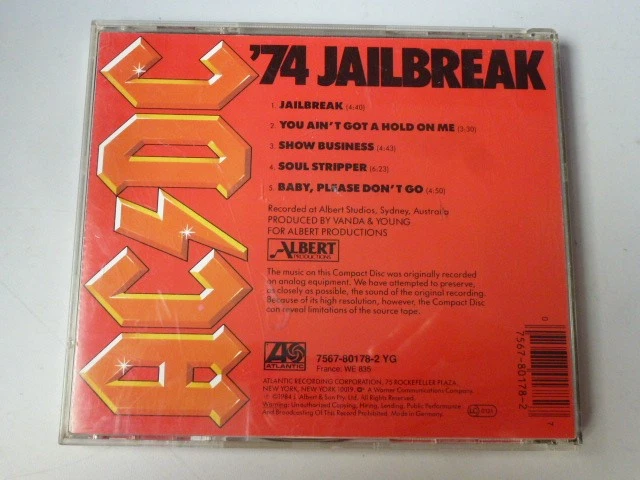 AC/DC `74 Jailbreak Cd Sammlungsauflösung - Bild 2 von 2