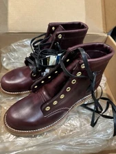 Chippewa 1901W23 Leather Lace Up Boots Womens 6 Vibram Sole Burgundy Wine