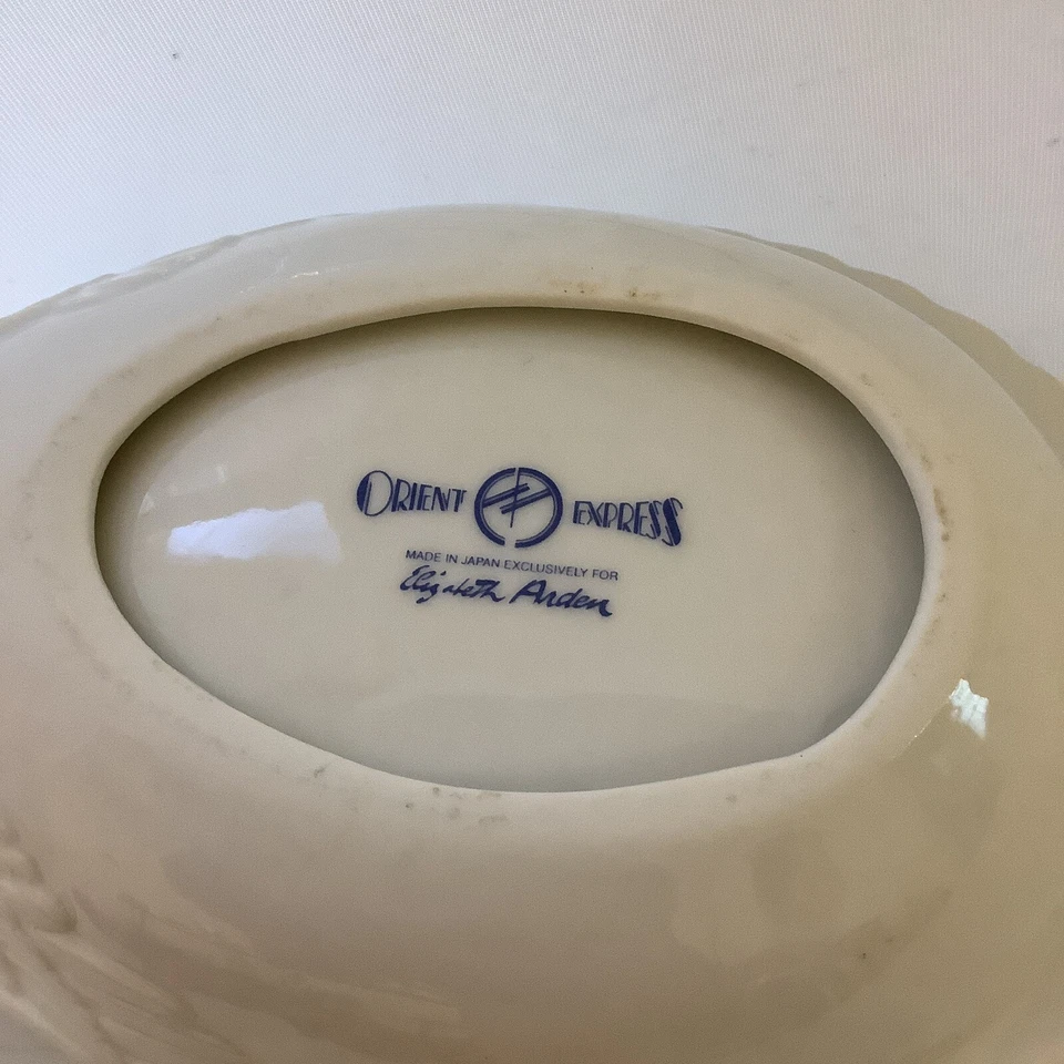 Bandeja de jabón vintage azul cisne blanco Orient Express para Elizabeth Arden hecha en Japón  Foto 4 de 4