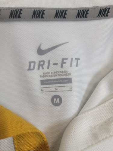 Nike Dri Fit Golf Shirt Mens Medium White Mizzou Tigers Polo Short Sleeve - Picture 3 of 14