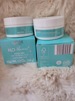 Set of 2 LACURA Face Care H2O Advance Aqua Gel, w/ Hyaluronic Acid - 1.7 oz NIB