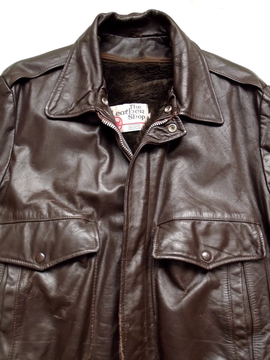 Vintage 70s Sears Leather Shop Type A-2 Leather Bomber