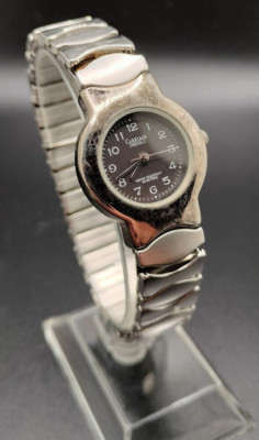 Carriage Timex Indiglo Womens Watch Silver Stretch Band, needs battery/repair