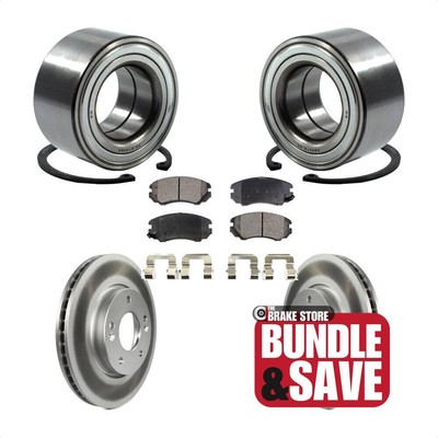 Front Wheel Bearing Coated Disc Brake Rotor Pads Kit For 2010-2011 Kia Soul 2.0L
