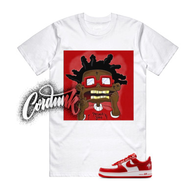 Air Force 1 Terror Squad White University Red T Shirt Match PB