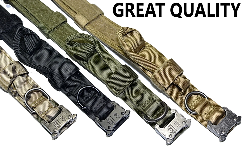 Collar Leash Heavy Duty K9 Tactical Training Kit Pet Dog Metal Buckle M, L, XL - Image 3 of 4