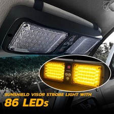 Amber 86led Emergency Warning Lamp Shield Visor 12 Flashing Pattern Strobe Light Amber 86led Emergency Warning Lamp Shield Visor 12 Flashing Pattern Strobe Light