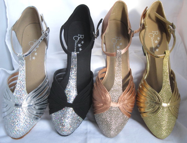 Zapatos de baile de salsa negros, plateados, dorados, tostados, latinos para damas - Tallas 3-8,5