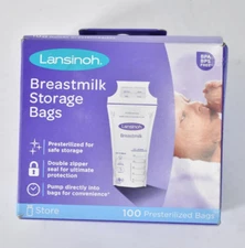 Lansinoh Breastmilk Safe Storage Bags 100 Presterilized Pack 44677-0204-70