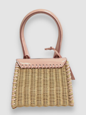 $1590 Jacquemus Women's Pink Le Chiquito Moyen Osier Shoulder Top