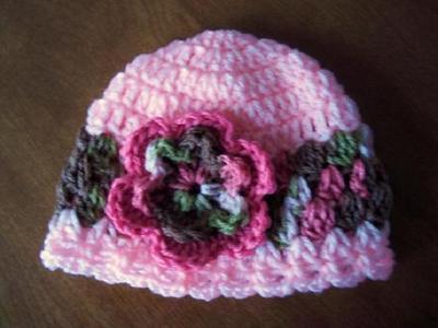 camo crochet baby hats