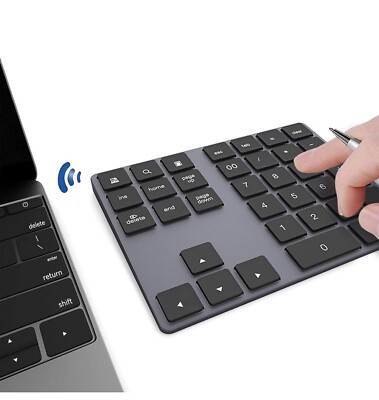 Bluetooth Number Pad Wireless Numeric Keypad USB-C Rechargeable External