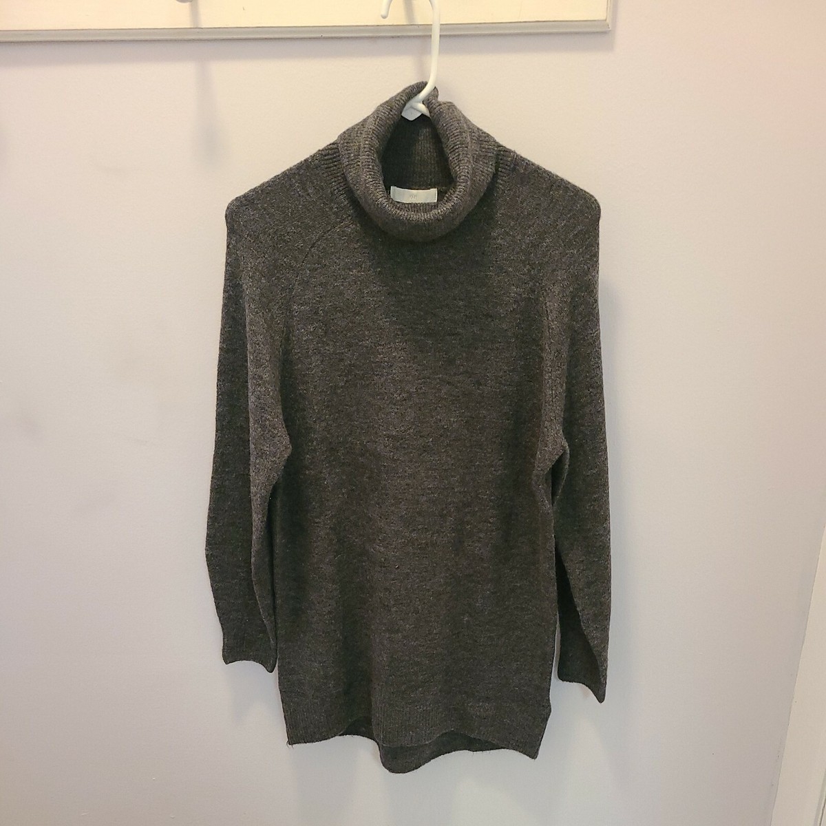 oversized sweater dress h&m H&M grey cowl neck knit sweater dress (oversized) XS
