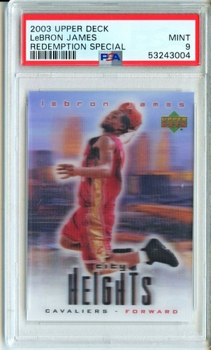 2003 Upper Deck LeBron James Rookie Redemption Card City Heights PSA 9 Mint