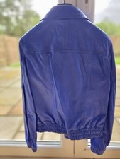 D&g Womens Lambskin Leather Jacket Blue Size 42