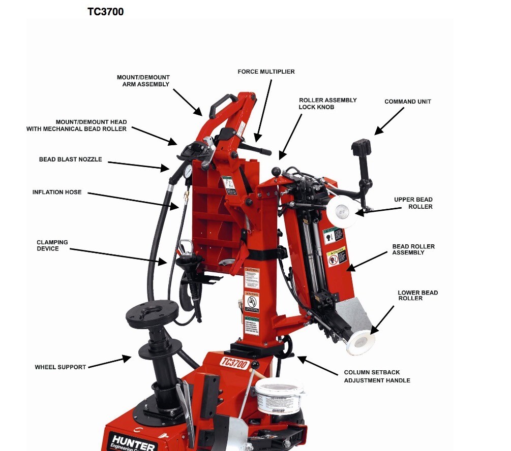 HUNTER TC3500/TC3700 SERIES TIRE CHANGER OPERATING INSTRUCTIONS MANUAL