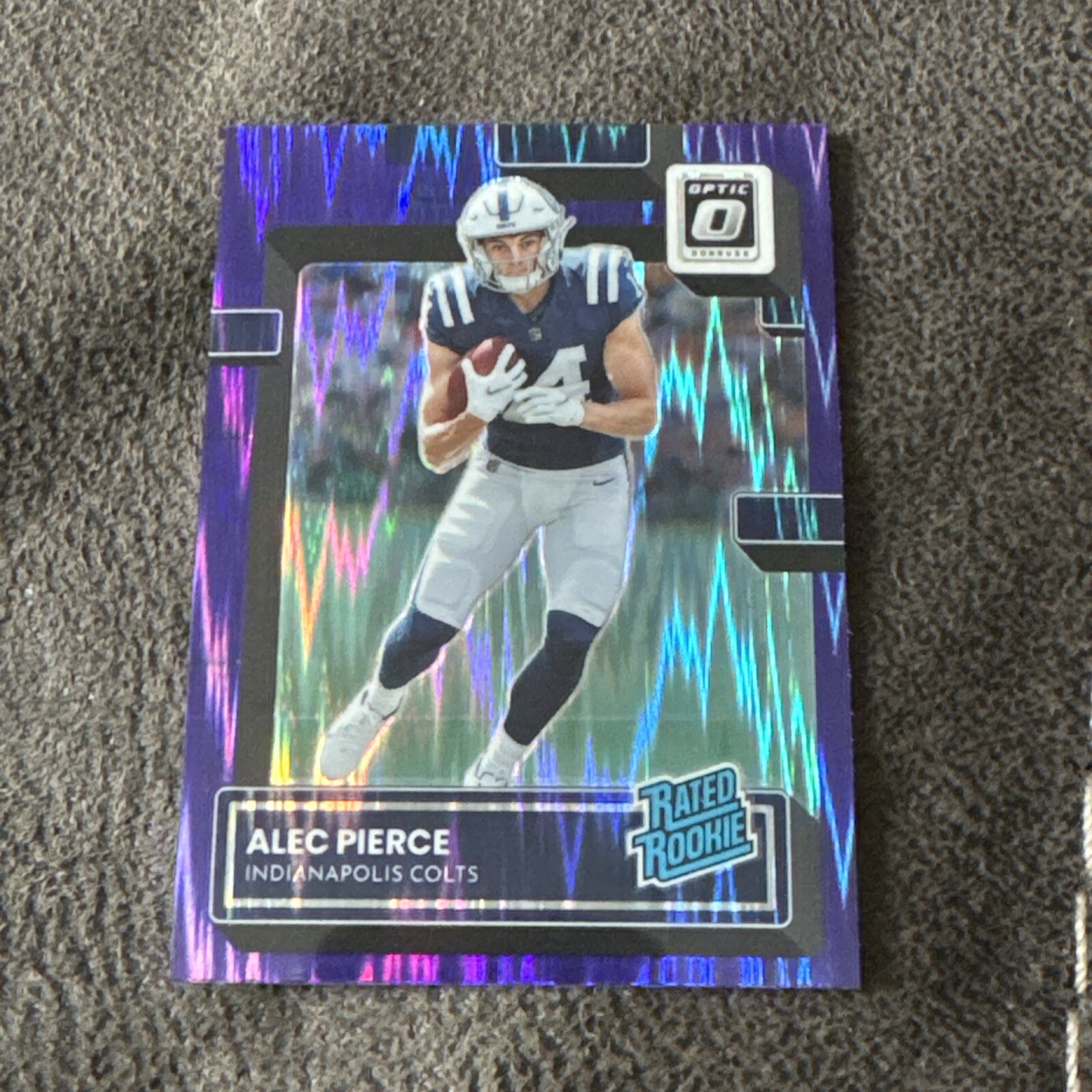 2022 Donruss Optic Alec Pierce RC #221 Purple Shock Rated Rookie Indianapolis