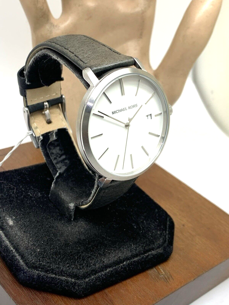 Michael Kors Men's Watch MK8674 Blake Quartz Silver Dial Black