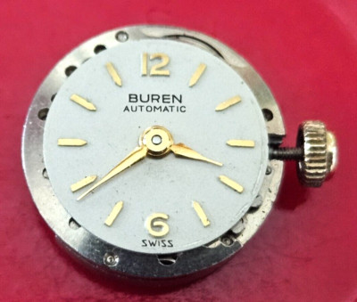 VINTAGE~BUREN AUTOMATIC~17J SWISS WATCH MOVEMENT (GOOD BALANCE)