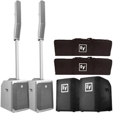 Electro-Voice Evolve 50 Bluetooth White Column PA Systems w/ Subwoofer Covers