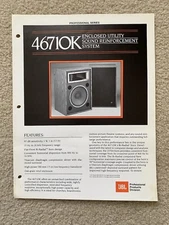 Vintage Original JBL 46710K Studio Monitor Speaker Brochure manual hifi - RARE!!