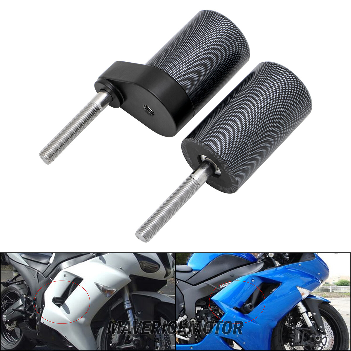 FRAME SLIDERS CRASH PROTECTORS FIT FOR 2007-2008 KAWASAKI NINJA