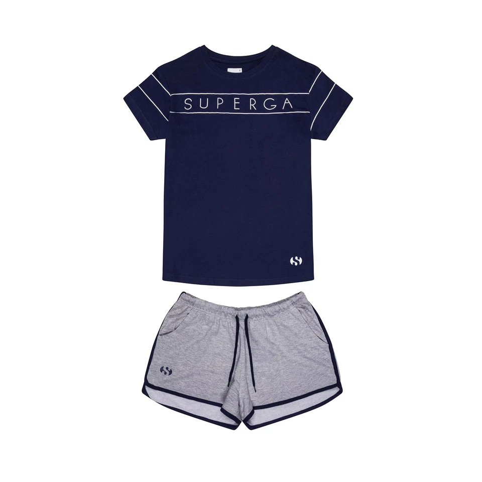 Pigiama Superga 2 Colori Donna Ragazza Sleepwear Casual Cotone