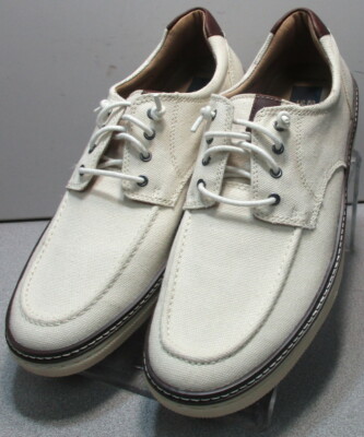 253638 SP50 MCGUFFEY MOC TOE MEN'S SHOES 9 M BEIGE CANVAS JOHNSTON & MURPHY