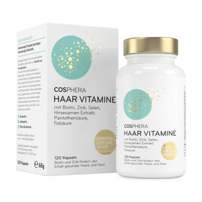 COSPHERA Haar Vitamin Kapseln - 120 Kapseln, Hochdosiert