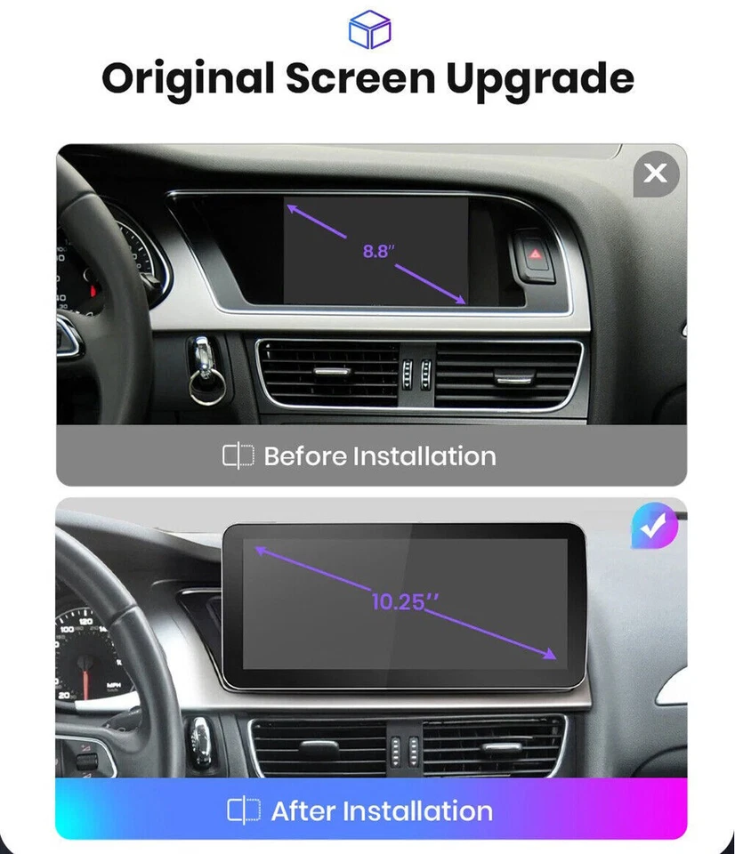 10.25" 8 núcleos Android coche estéreo GPS DAB+ CarPlay Wifi para Audi A4 A5 B8 S4 S5  - Imagen 3 de 4