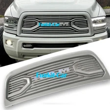 All White Big Horn Grille For 2010-2018 Dodge Ram 2500 3500 Front Grill W/Letter
