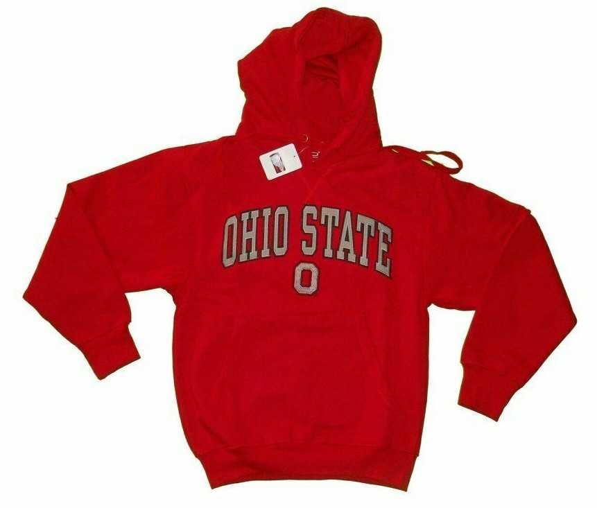 Ohio State Buckeyes Old Varsity Brand Hoodie Sweatshirt-Stitched-Red-Small-NWT