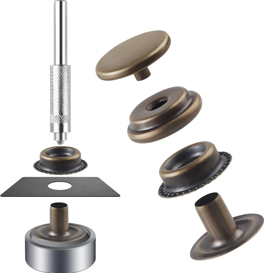 72 Pieces 15MM Snap Fastener Kit Tool Snap Button Kit Snaps for Leather Leather - Image 4 of 4