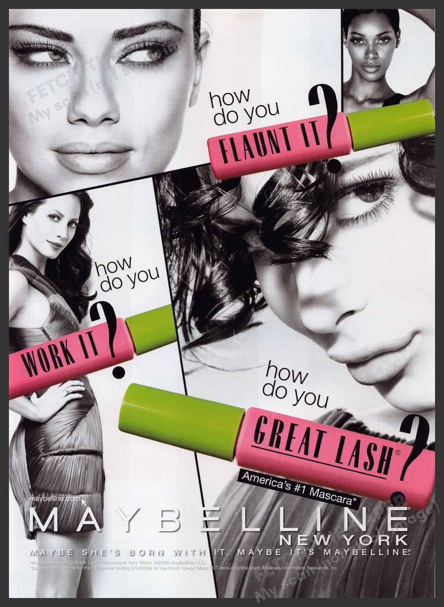 Maybelline Great Lash Super Models 2000s Print Advertisement