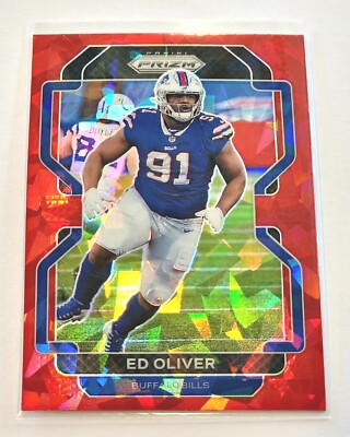Ed Oliver RED CRACKED ICE REFRACTOR 2021 Panini Prizm Football #119 Bills