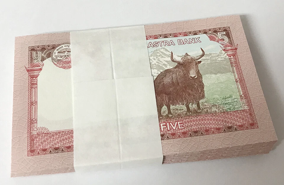 Nepal 5 Rupees 2017 P 76 UNC LOT 100 PCS 1 BUNDLE NR - Image 2 of 4