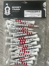 25 Pcs  2 3/4 inches 70 mm Wooden Golf Tees USA American Flag Bogey Train