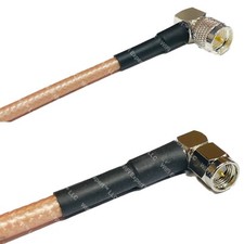 RG400 MINI UHF MALE ANGLE to SMA MALE ANGLE RF Cable FAST-SHIP LOT