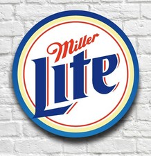 MILLER LIGHT PLAQUE Wall Sign Retro Pub Bar Man Cave beer ale stout garage shed
