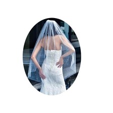 White Wedding Veils Bridal Fingertip Pearl Wedding Veils Bridal Veils for Wed...