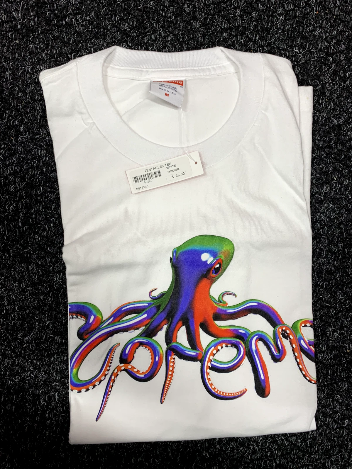 T shirt Supreme SS18 tentacules blanc NEUF taille moyenne