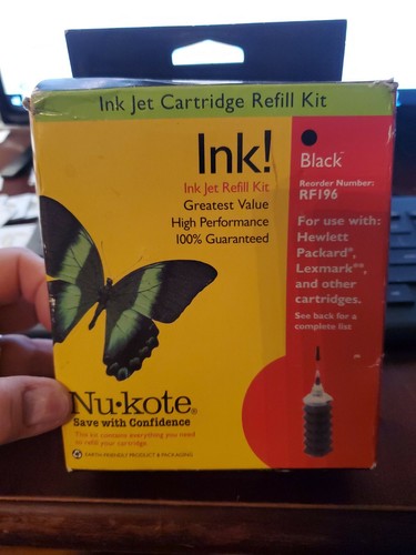 NU*KOTE INK JET REFILL KIT RF196 HEWLETT PACKARD LEXMARK BLACK New!! - Picture 1 of 4