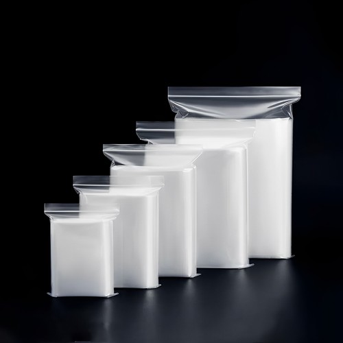 100PCS Grip Seal Bags Self Resealable Grip Poly Plastic Clear