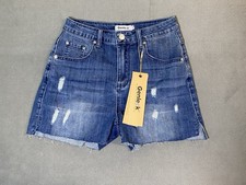 New With Tags Women s XS Cut Off Jeans Shorts Denim Raw Hem Dark Wash 3 Insm