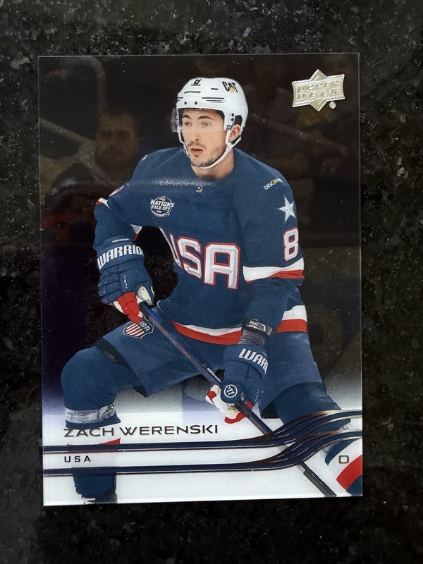 2025-26 Upper Deck Extended 4 Nations Clear Cut Zach Werenski #697 SP USA